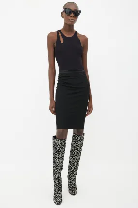 Black Jersey Straight Skirt