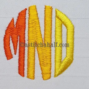 Circle Monogram Letters MNO