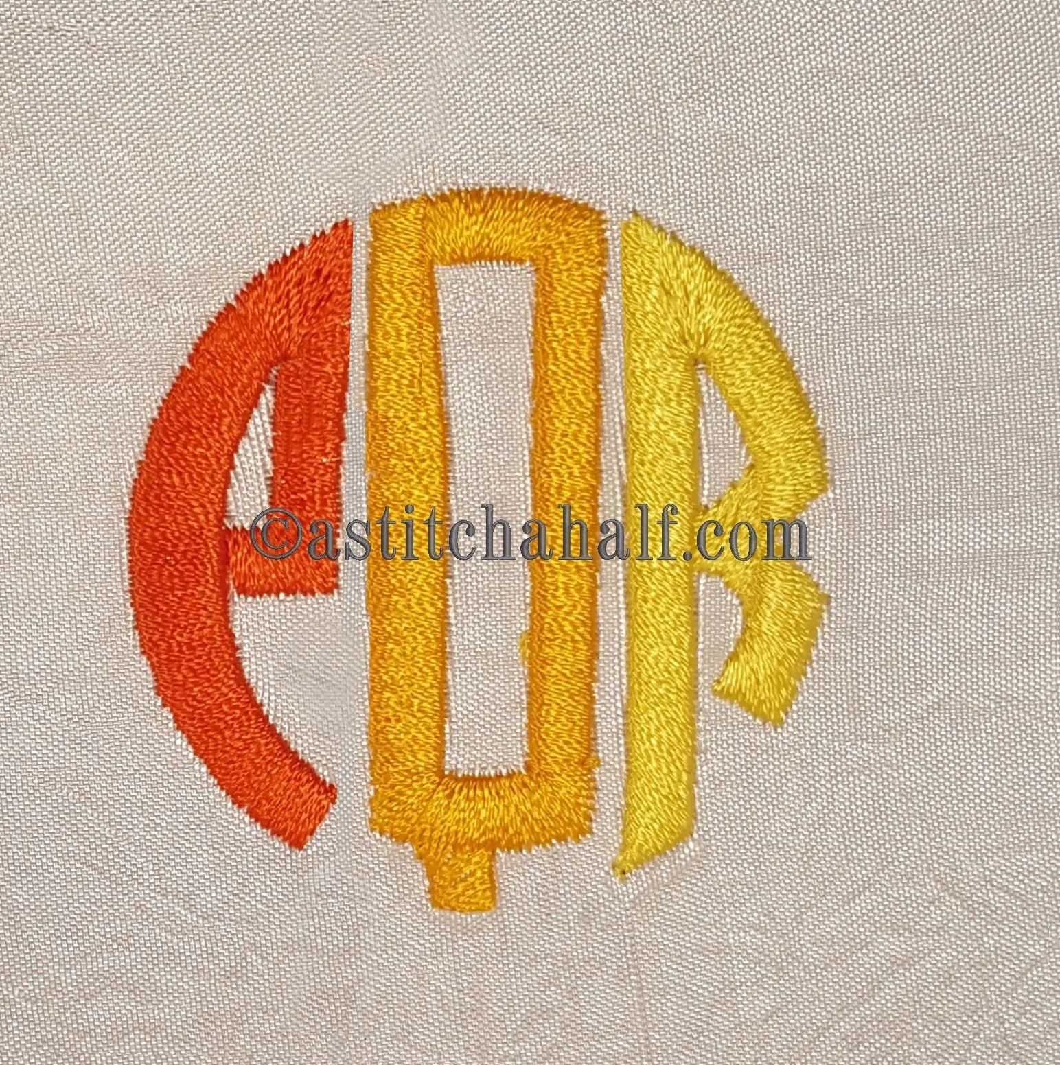 Circle Monogram Letters PQR