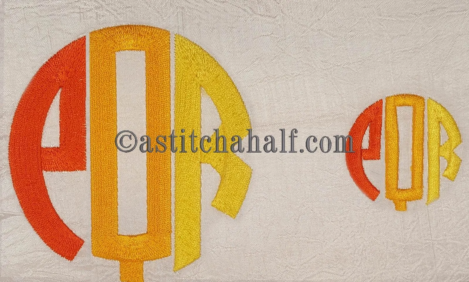 Circle Monogram Letters PQR
