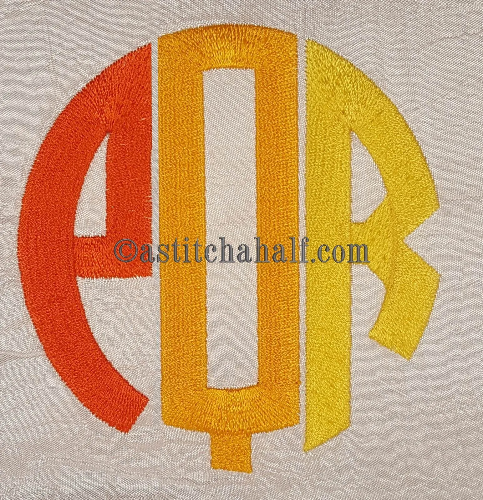 Circle Monogram Letters PQR