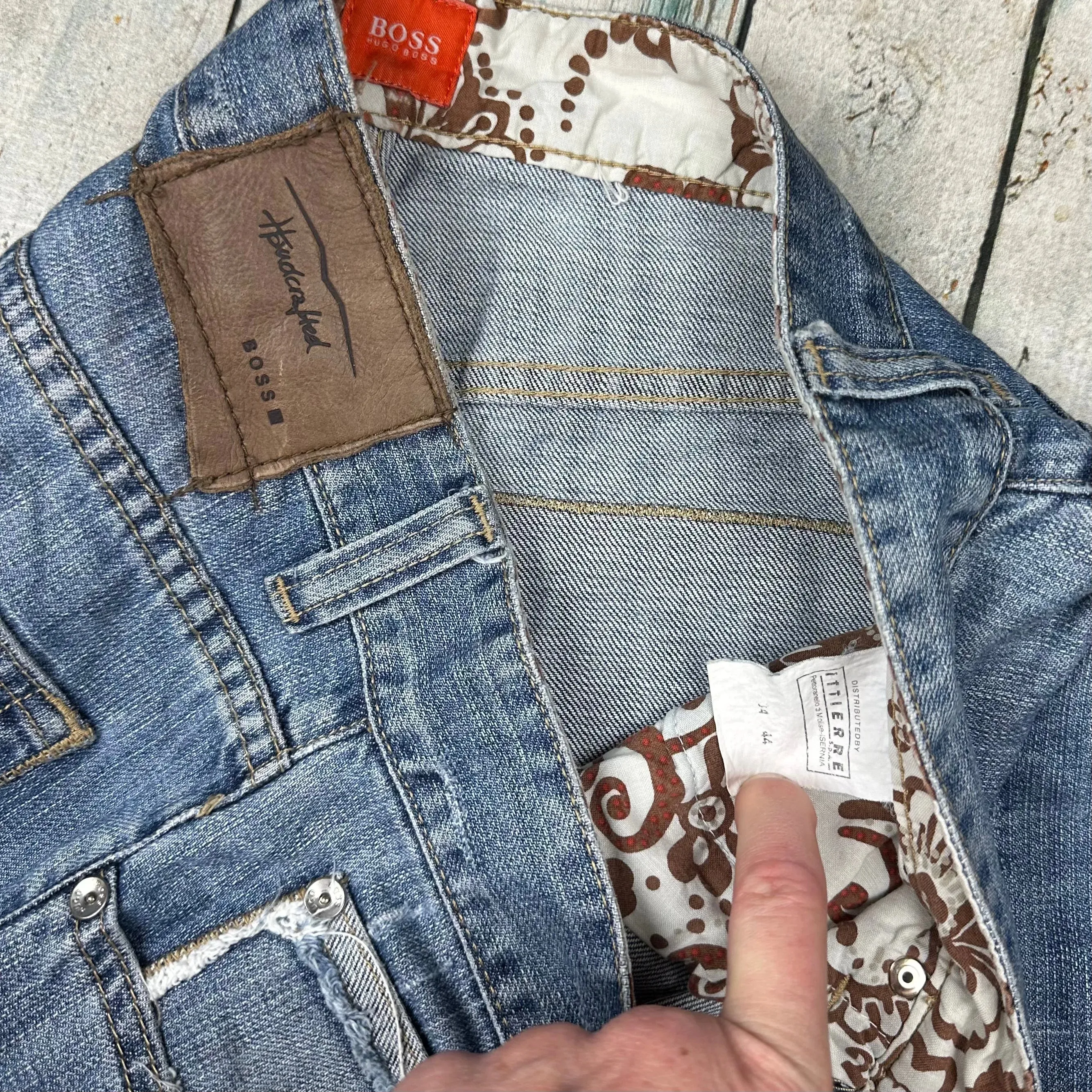 Hugo Boss Mens Vintage Wash Straight Jeans - Size 34/34