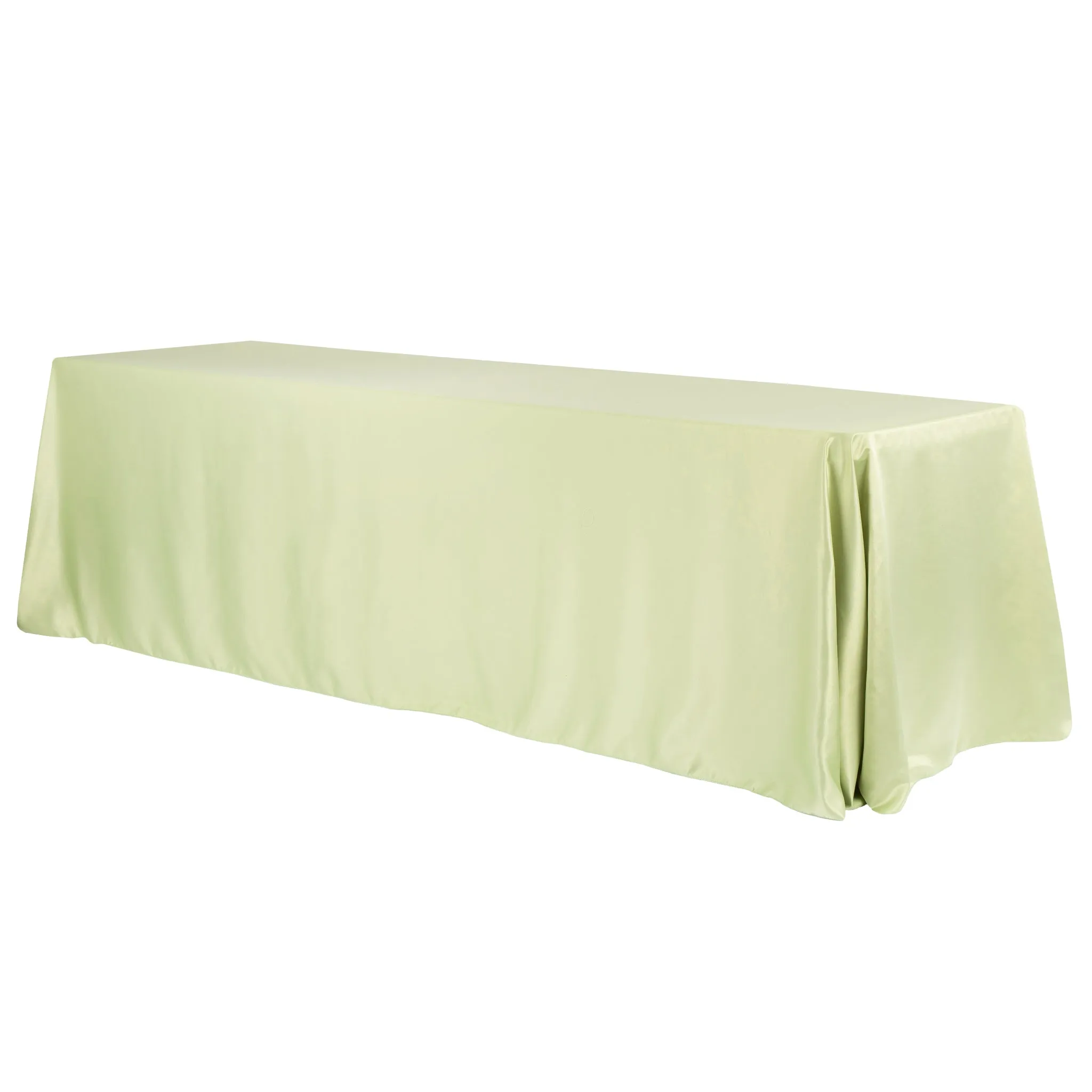 Lamour Satin 90"x156" Rectangular Oblong Tablecloth - Sage Green