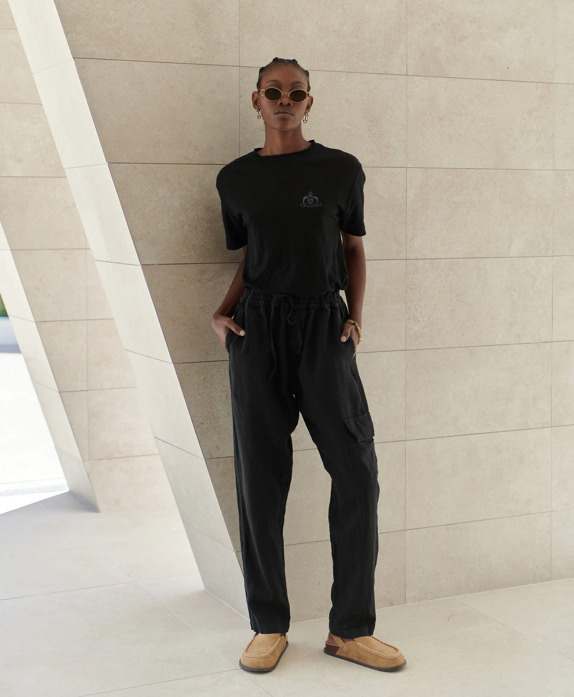 LINEN PANTS BLACK