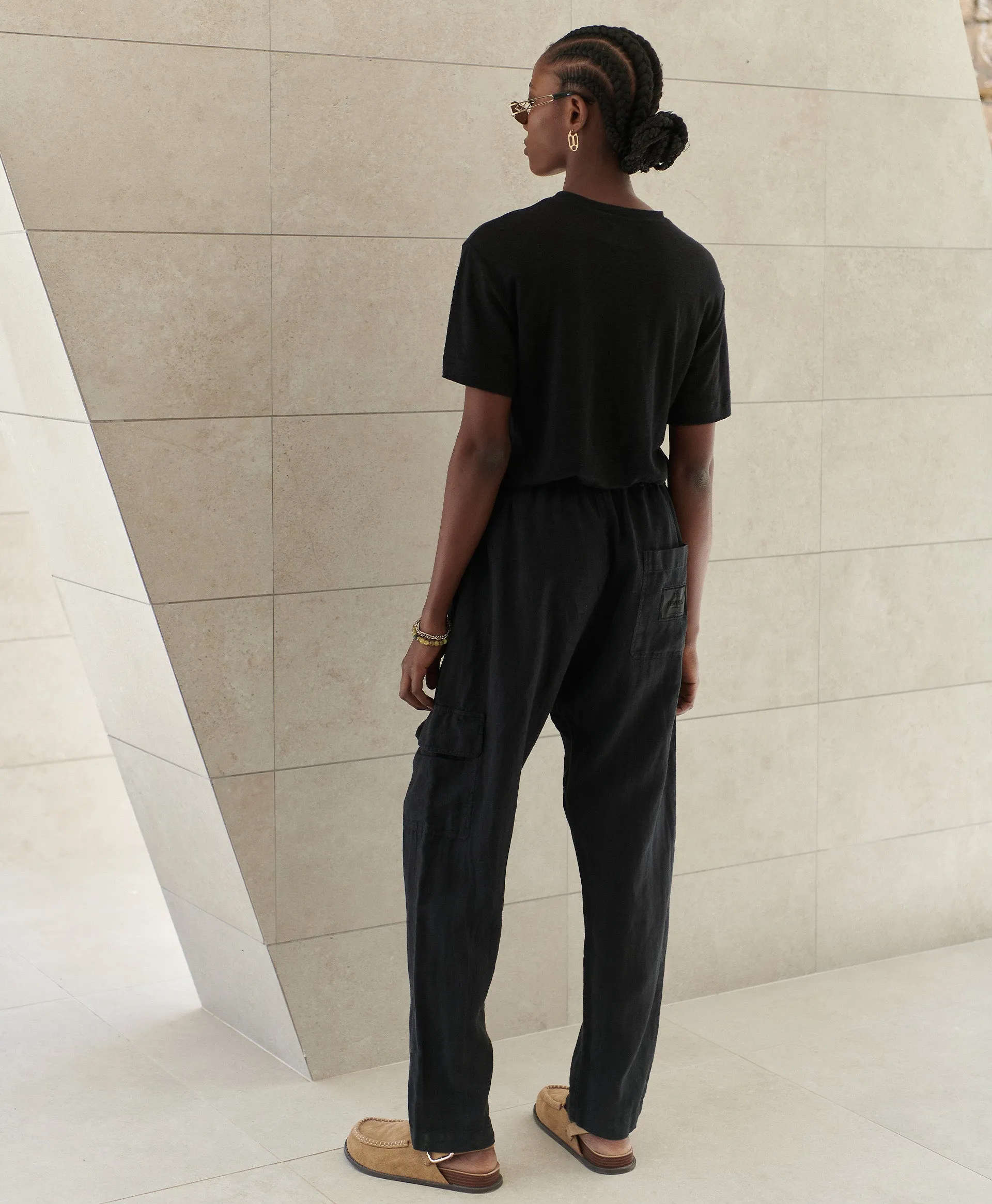 LINEN PANTS BLACK