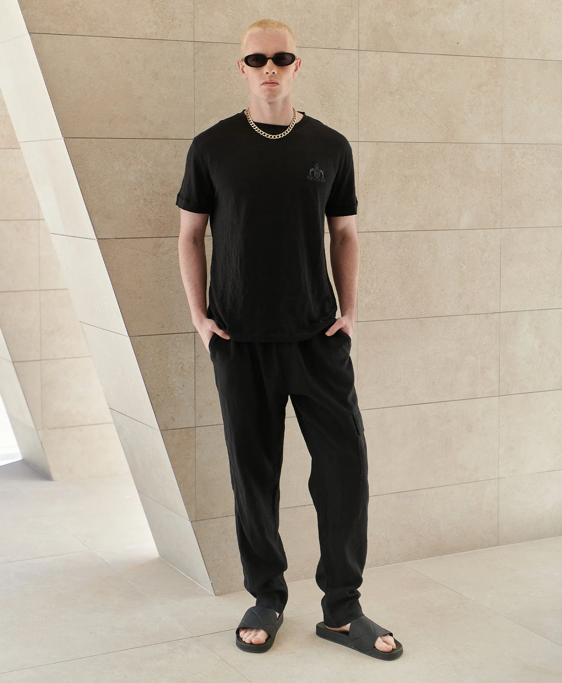 LINEN PANTS BLACK