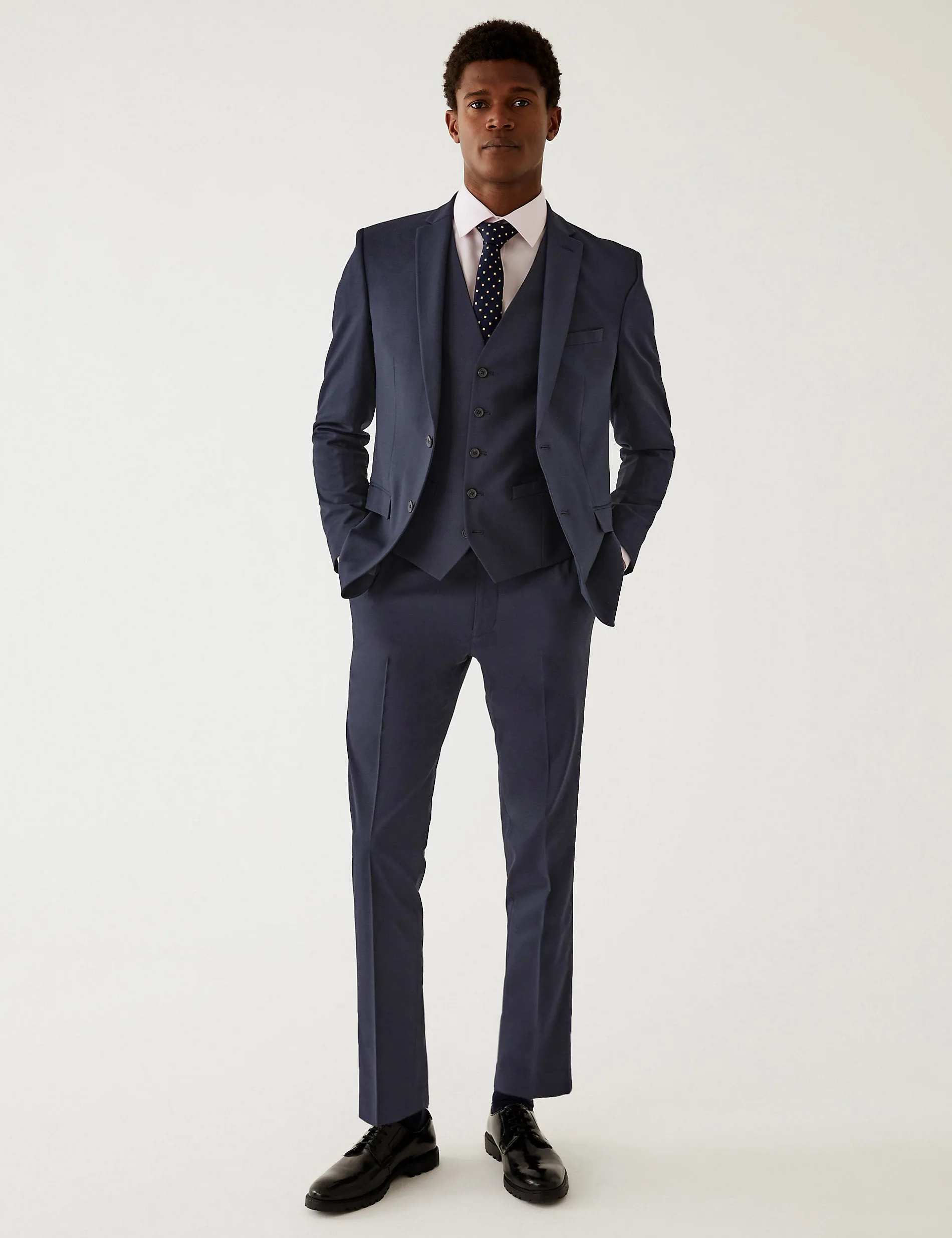 Marks & Spencer Stretch Skinny Suit Pants, Navy