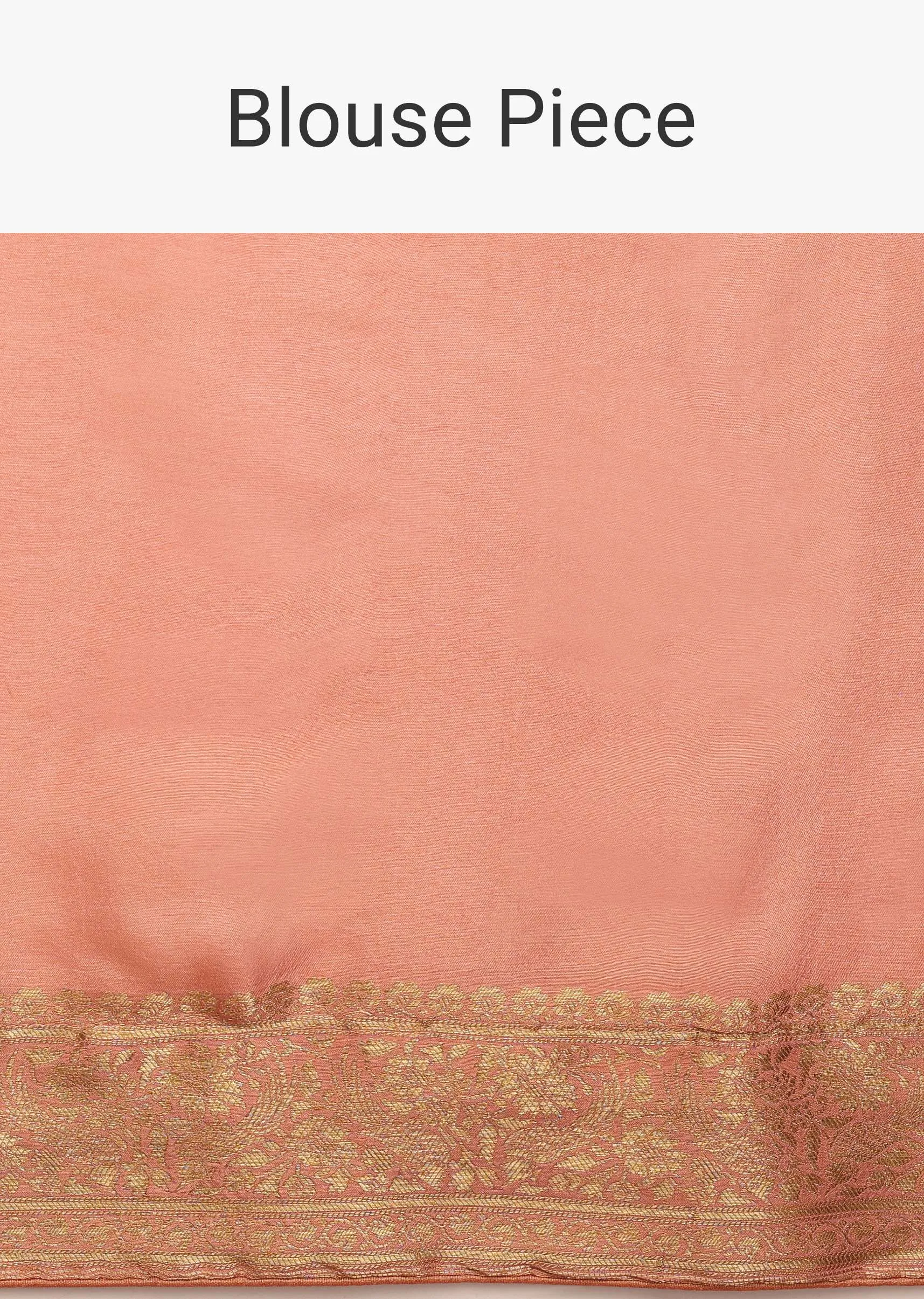 Peach Saree In Dola Silk With Woven Floral Jaal And Intricate Floral Pallu