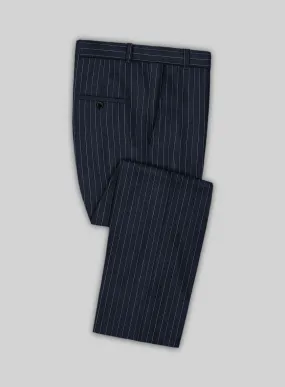 Solbiati Dark Blue Stripe Linen Pants