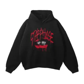 SP Red Graffiti Oversized Fleece Hoodie