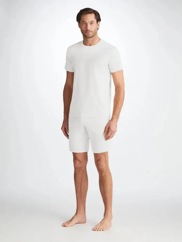 White Basel Micro Modal Stretch Men's Lounge Shorts