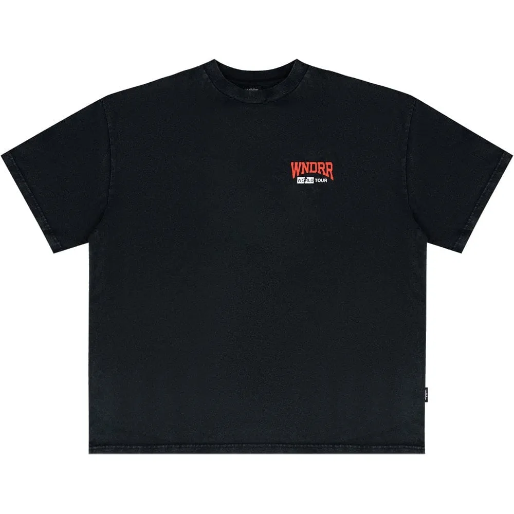 WNDRR World Tour Heavy Weight Tee - Washed Black
