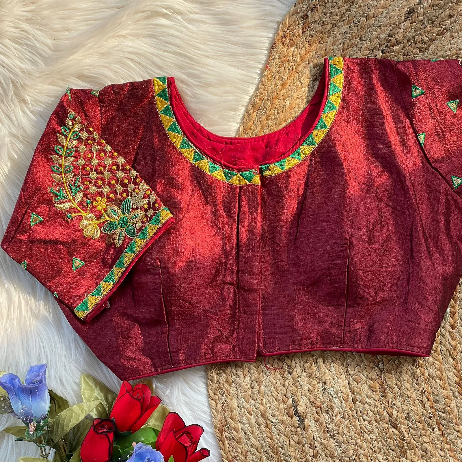 Women's Designer Sabyasachi Style Readymade Heavy Embroidery Work Blouse
