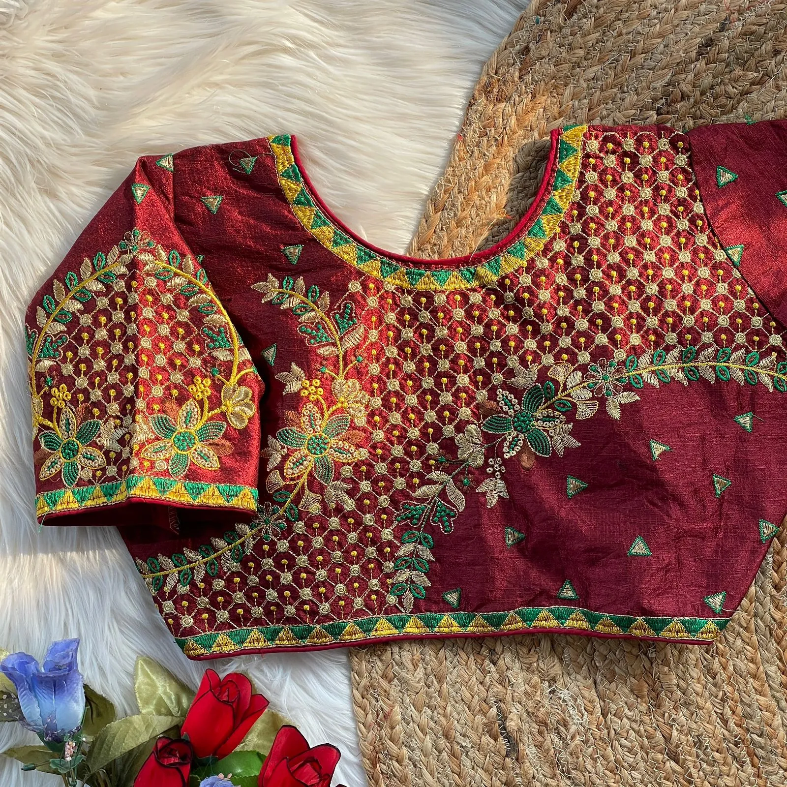 Women's Designer Sabyasachi Style Readymade Heavy Embroidery Work Blouse