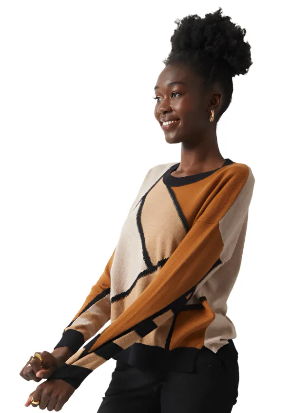 Zaket & Plover Mosaic Intarsia Sweater-50% OFF